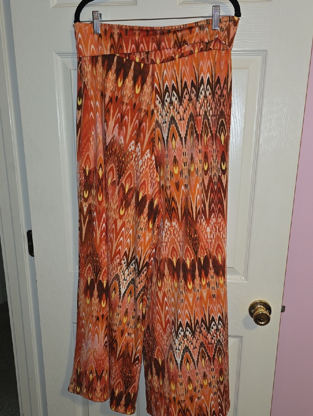 new directions Orange and Brown‎ Patterned Wide Leg Pant